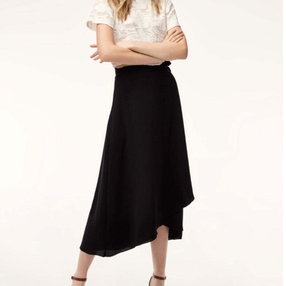 Aritzia Wilfred Eleta skirt, black linen, XS